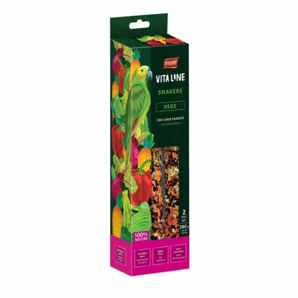 Vita Line Smakers Vege за големи папагали-цвекло моркови, шафранови семена, зелен грах, червена чушка , броколи, краставица